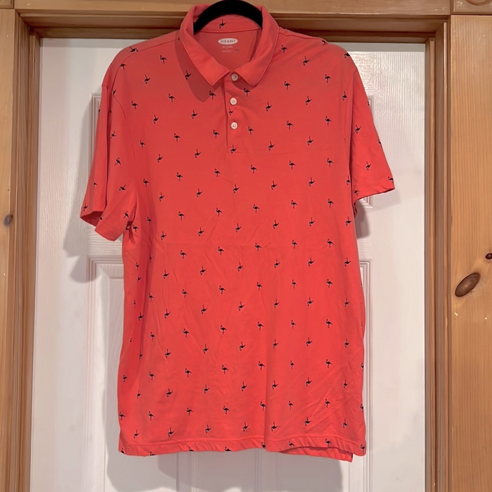 Men’s Collared Shirt - with Flamingos!
